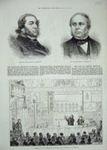 Old Antique Print 1871 Charterhouse Gray Electricity Rothschild Merivale 19th