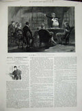Old Antique Print Miser Farebrother Gordon Browne 1887 Men Table Candle 19th