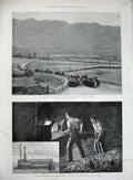 Old Antique Print 1894 Manchester Waterworks Livet Factory Halifax Fire 19th
