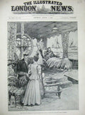 Original Old Antique Print 1898 Princess Wales Racing Cowes Royal Yacht Osborne