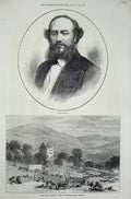 Old Antique Print 1871 Signor Mario Newark Castle Selkirk Scott Centenary 19th