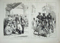Original Old Antique Print War Egypt 1882 Port Said Donkeys Siers Egyptians