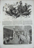 Original Old Antique Print 1857 Architectural Museum Kensington Poultry Crystal