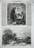 Original Old Antique Print 1856 Timber Clearing Sussex Trees Wood Baby Cradle
