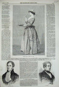 Original Old Antique Print 1846 Lady Woman Letter Vidal Phillipe Dupin Ouvrard