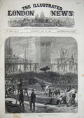 Original Old Antique Print 1872 St Paul'S Cathedral Thanksgiving Service Church