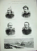 Original Old Antique Print 1885 Khartoum Nile River Vincent Siers Darley Leger