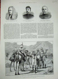 Original Old Antique Print 1885 Khartoum Camels Gakdul Phillimore Wadeson War