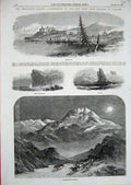 Old Antique Print 1857 Schuershatten Norway Christiania Lofoden Lapland 19th