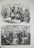 Old Antique Print 1873 Vienna Austria Conditorel Pedlars Laudress People 19th