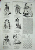 Original Old Antique Print Women Fashion Men Panzy Egg LovegTippathy Valentine