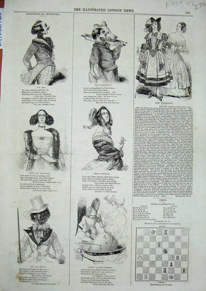 Original Old Antique Print Women Fashion Men Panzy Egg LovegTippathy Valentine