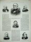 Old Antique Print 1884 Armstrong Stevenson Hedley Urwin Messent Ure Tyne 19th
