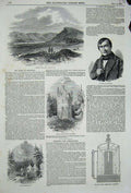 Original Old Antique Print 1849 Balmoral Knock Castle Ballater Loch Muick Queen