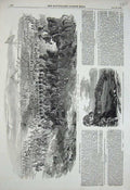 Original Old Antique Print 1853 Camp Chobham Siers Daylesford House Hastings