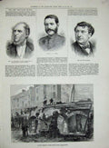 Old Antique Print 1879 Child'S Bank Fleet Street Carey Fechter Bayley Men 19th