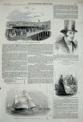 Old Antique Print 1845 Slaver Ship Africa Great Britain New York Hudson 19th