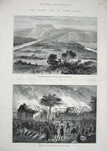 Old Antique Print 1878 Kaffir War Africa Kei River Moni'S Kop Draaibosch 19th