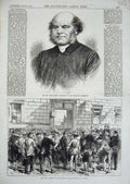 Original Old Antique Print 1870 John Farrar Wesleyan War Berlin Prussian Guard