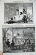 Old Antique Print 1850 Egyptians Aholibah Armitage Art Guard Room Weapons 19th