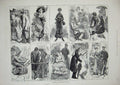 Original Old Antique Print 1883 Tourist French English Children Holidays People