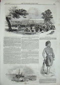 Old Antique Print 1846 Royal Botanic Society Regent'S Ship Rambler Pacha 19th