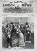 Old Antique Print 1870 Spring Flowers Botanic Gardens Regent'S Park Show 19th