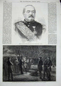 Old Antique Print 1870Marshal Bazaine French Army Metz War Prince Prussia 19th