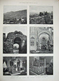 Old Antique Print 1890 Broussa Asia Minor Mosque Oulou Tomb Orkhan Ghazi 19th