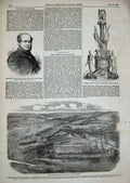 Original Old Antique Print 1858 Graving-Dock Meadowside Glasgow Mulgrave Plate
