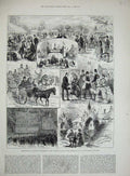 Original Old Antique Print 1883 Longleat Wiltshire Lord Weymouth Marquis Bath