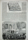 Original Old Antique Print 1859 GBox Freedom City John Lawrence Guildhall 19th