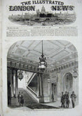 Old Antique Print 1857 Hall Junior United Service Club House St James'S 19th