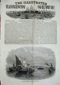 Original Old Antique Print 1848 Whitebait Fishing Men Nets Boats Duncan 19th