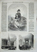 Old Antique Print Young Girl Country 1845 Holyrood Lord High Commissioner 19th