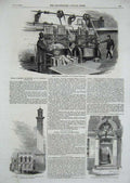 Original Old Antique Print 1857 Steam Washing Machinery Pancras Workhouse Water