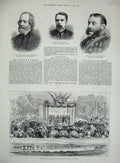 Old Antique Print 1883 Princess Beatrice Duthie Park Aberdeen Lloyd Maxse 19th
