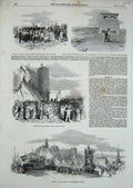 Old Antique Print 1852 Shrewsbury Station Conway Railway Carriage Albert 19th