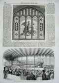 Original Old Antique Print 1856 Memorial Window Mary'S Church Chester Railway