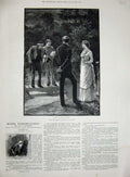Original Old Antique Print 1887 Gordon Browne Miser Farebrother Phoebe Lady Men