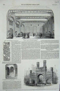 Old Antique Print Royal Arch Dundee Corn Exchange Nottingham Architecture