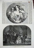 Old Antique Print 1851 Peter Denying Christ Art Exhibition Ladies Women 19th