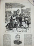 Old Antique Print 1876 War Servia Street Dog Belgrade Earl Leven Melville 19th