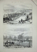 Original Old Antique Print 1876 War Servia Siers Ereovatz Battle Army Weapons