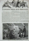 Old Antique Print 1854 War Midnight Scene Ship Dauntess Wingo Sound Men 19th
