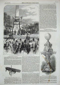 Old Antique Print 1857 Locust Testimonial Mechi Russian Trophies Bath War 19th