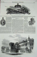 Old Antique Print 1850 Holyrood Palace Abbey Scotland Crown Rod Sceptre 19th