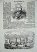 Original Old Antique Print 1854 Siers Alexandria Earl Elgin Kincardine Canada