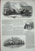 Old Antique Print 1846 Steam Ship Great Britain Colchester Castle Ibrahim 19th