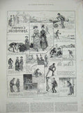 Old Antique Print Brown'S Betrothal Story Illustrations 1885 Comedy Sea 19th
